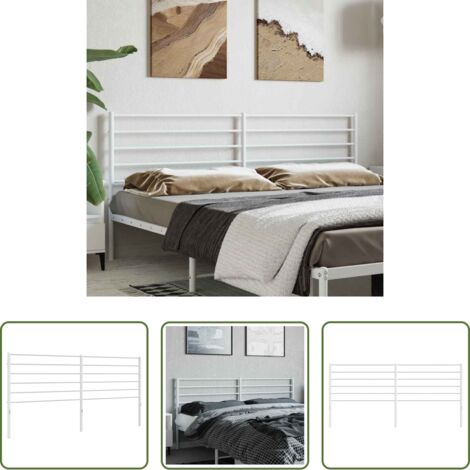 Testiera di letto bianca -  Testiera di Ricambio in Metallo Bianco 200 cm