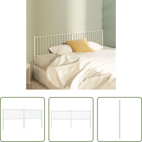 Testiera di letto bianca -  Testiera di Ricambio in Metallo Bianco 200 cm