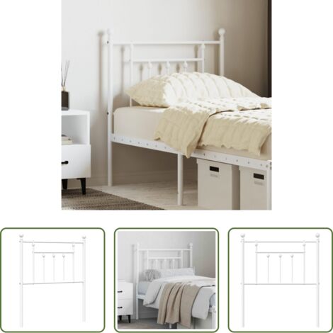 Testiera di letto bianca -  Testiera di Ricambio in Metallo Bianco 75 cm