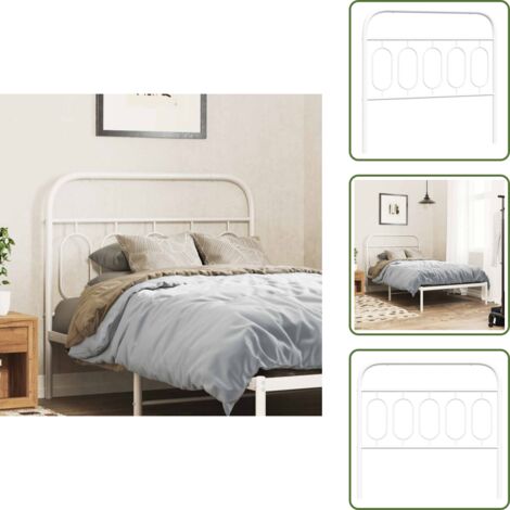 Testiera di letto bianca - vidaXL Testiera di Ricambio in Metallo Bianco 100 cm - Testiera di letto 100 cm