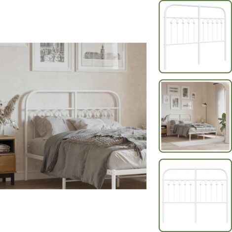 Testiera di letto bianca - vidaXL Testiera di Ricambio in Metallo Bianco 120 cm -