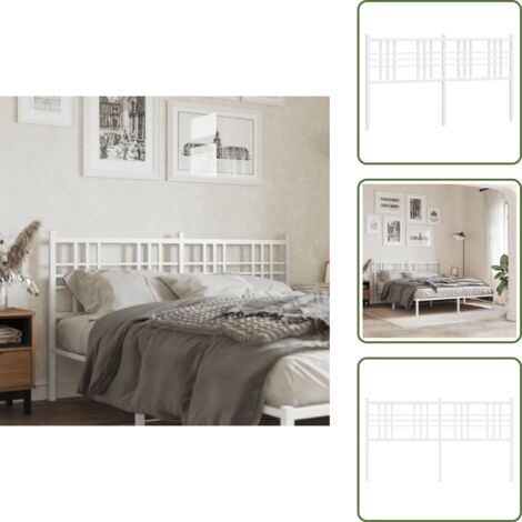 Testiera di letto bianca - vidaXL Testiera di Ricambio in Metallo Bianco 160 cm -