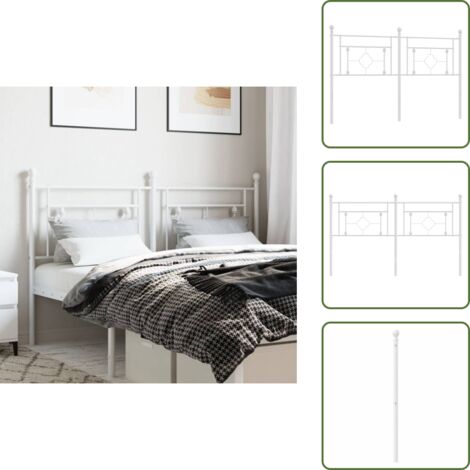 Testiera di letto con gambe in metallo - vidaXL Testiera di Ricambio in Metallo Bianco 160 cm -