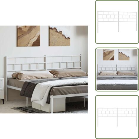 Testiera di letto con gambe in metallo - vidaXL Testiera di Ricambio in Metallo Bianco 180 cm -