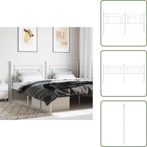 Testiera di letto con gambe in metallo - vidaXL Testiera di Ricambio in Metallo Bianco 200 cm -