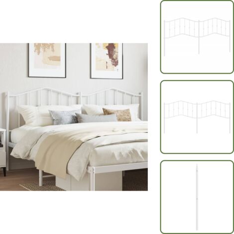 Testiera di letto con gambe in metallo - vidaXL Testiera di Ricambio in Metallo Bianco 200 cm -