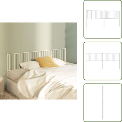 Testiera di letto con gambe in metallo - vidaXL Testiera di Ricambio in Metallo Bianco 200 cm -