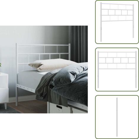 Testiera di letto con gambe in metallo - vidaXL Testiera di Ricambio in Metallo Bianco 80 cm -