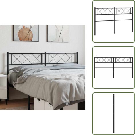 Testiera di letto con gambe in metallo - vidaXL Testiera di Ricambio in Metallo Nero 150 cm -