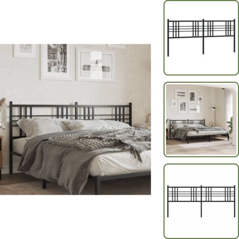 Testiera di letto con gambe in metallo - vidaXL Testiera di Ricambio in Metallo Nero 193 cm -
