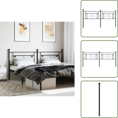 Testiera di letto con gambe in metallo - vidaXL Testiera di Ricambio in Metallo Nero 200 cm -