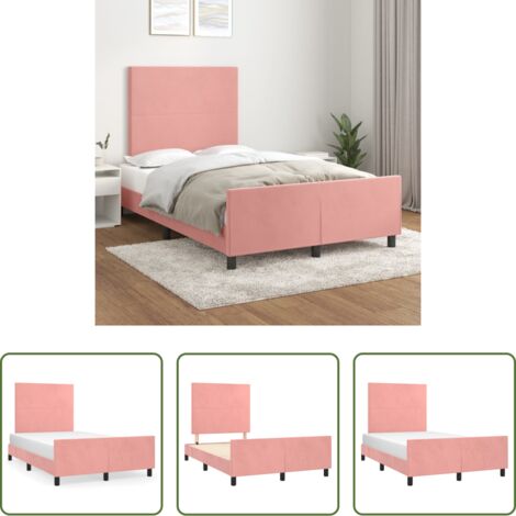 Testiera di letto -  Giroletto senza Materasso Rosa 120x190 cm Velluto