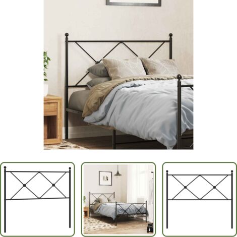 Testiera di letto nera -  Testiera di Ricambio in Metallo Nero 100 cm
