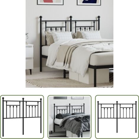 Testiera di letto nera -  Testiera di Ricambio in Metallo Nero 120 cm
