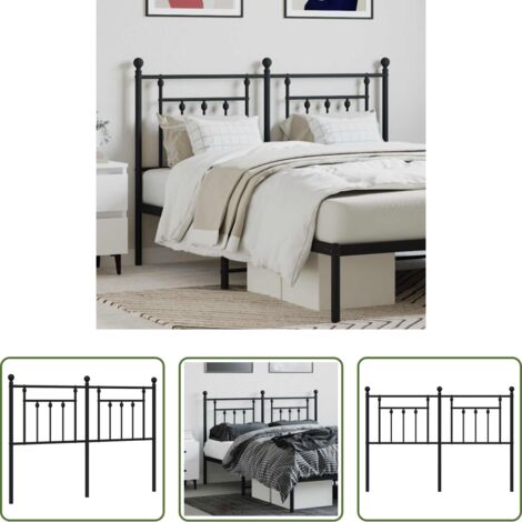Testiera di letto nera -  Testiera di Ricambio in Metallo Nero 140 cm