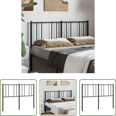 Testiera di letto nera -  Testiera di Ricambio in Metallo Nero 140 cm