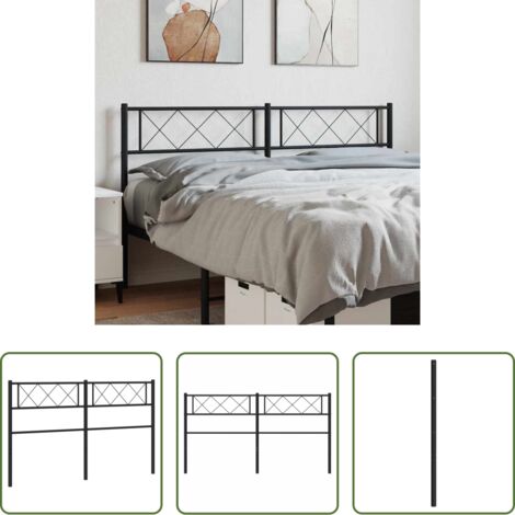 Testiera di letto nera -  Testiera di Ricambio in Metallo Nero 150 cm