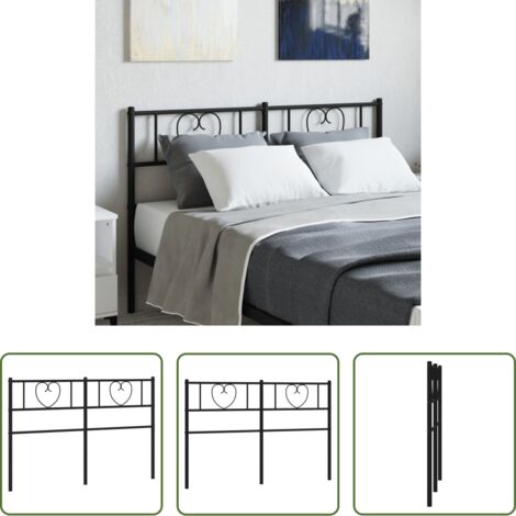 Testiera di letto nera -  Testiera di Ricambio in Metallo Nero 150 cm