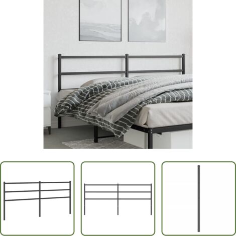 Testiera di letto nera -  Testiera di Ricambio in Metallo Nero 200 cm