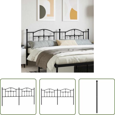 Testiera di letto nera -  Testiera di Ricambio in Metallo Nero 200 cm