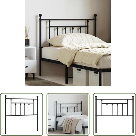 Testiera di letto nera -  Testiera di Ricambio in Metallo Nero 90 cm
