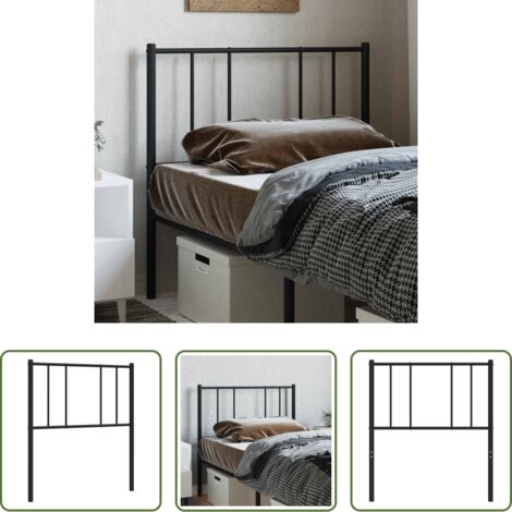 Testiera di letto nera -  Testiera di Ricambio in Metallo Nero 90 cm