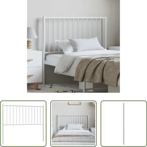 Testiera di letto -  Testiera di Ricambio in Metallo Bianco 100 cm