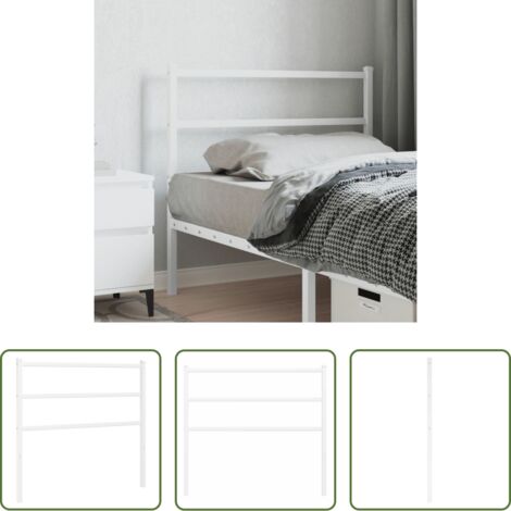 Testiera di letto -  Testiera di Ricambio in Metallo Bianco 107 cm