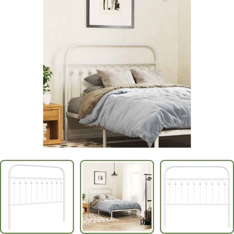 Testiera di letto -  Testiera di Ricambio in Metallo Bianco 107 cm