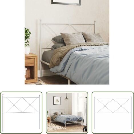 Testiera di letto -  Testiera di Ricambio in Metallo Bianco 107 cm
