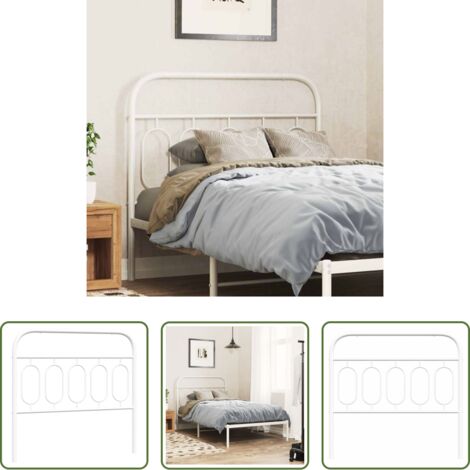 Testiera di letto -  Testiera di Ricambio in Metallo Bianco 107 cm