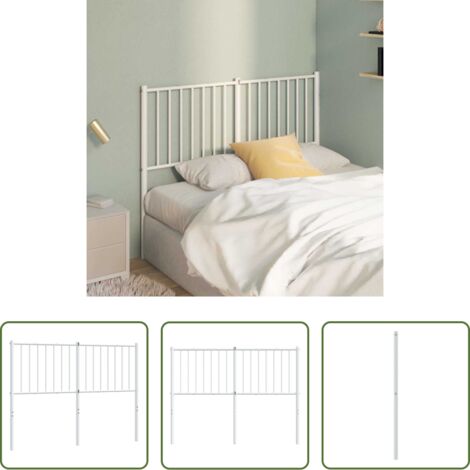 Testiera di letto -  Testiera di Ricambio in Metallo Bianco 120 cm