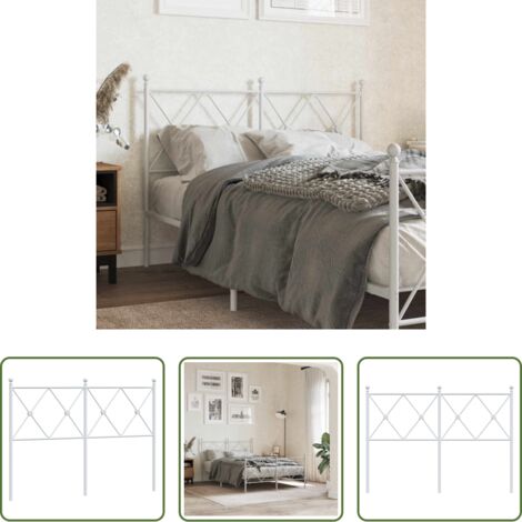 Testiera di letto -  Testiera di Ricambio in Metallo Bianco 120 cm