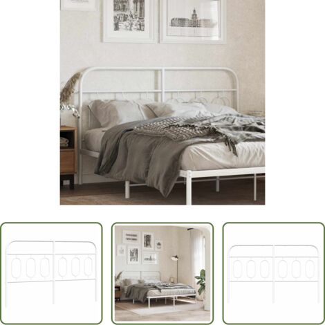 Testiera di letto -  Testiera di Ricambio in Metallo Bianco 137 cm