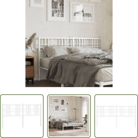 Testiera di letto -  Testiera di Ricambio in Metallo Bianco 160 cm