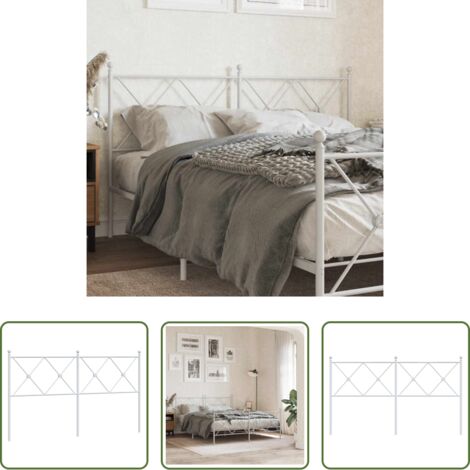 Testiera di letto -  Testiera di Ricambio in Metallo Bianco 160 cm