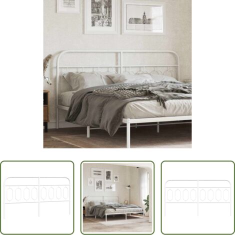Testiera di letto -  Testiera di Ricambio in Metallo Bianco 183 cm