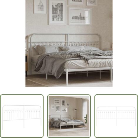 Testiera di letto -  Testiera di Ricambio in Metallo Bianco 193 cm