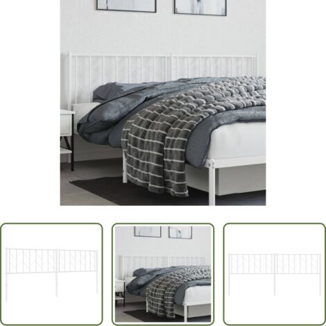 Testiera di letto -  Testiera di Ricambio in Metallo Bianco 193 cm