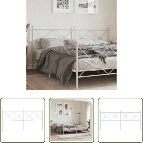Testiera di letto -  Testiera di Ricambio in Metallo Bianco 200 cm