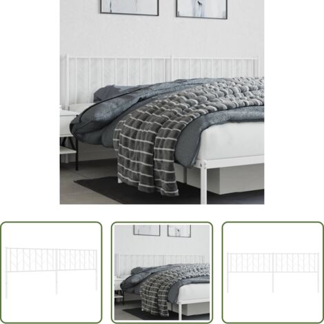 Testiera di letto -  Testiera di Ricambio in Metallo Bianco 200 cm