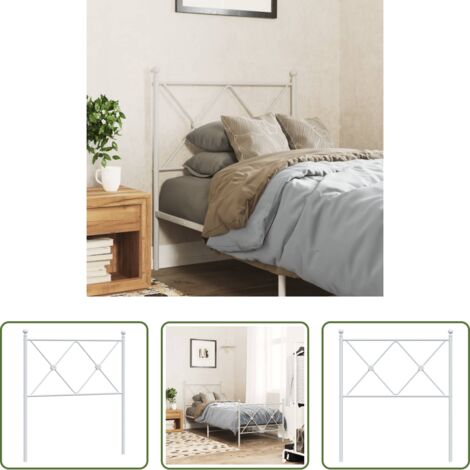Testiera di letto -  Testiera di Ricambio in Metallo Bianco 75 cm