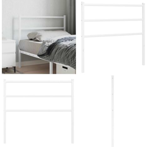 Testiera di Ricambio in Metallo Bianco 100 cm - Testiera di letto bianca - Testiera di letto con gambe in metallo