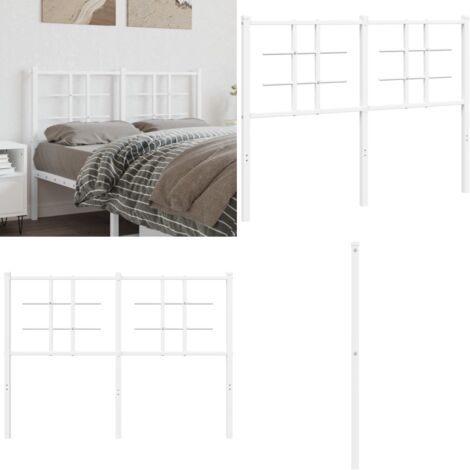 Testiera di Ricambio in Metallo Bianco 120 cm - Testiera di letto bianca - Testiera di letto 120 cm