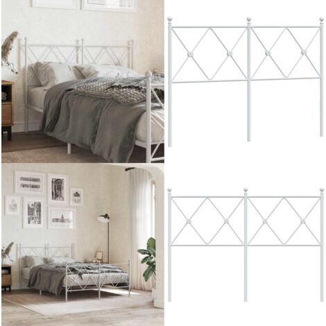 Testiera di Ricambio in Metallo Bianco 120 cm - Testiera di letto - Testiera in metallo