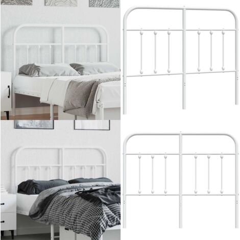 Testiera di Ricambio in Metallo Bianco 120 cm - Testiera in acciaio - Testiera per letto