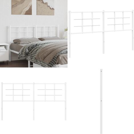 Testiera di Ricambio in Metallo Bianco 160 cm - Testiera letto bianca - Testiera letto acciaio