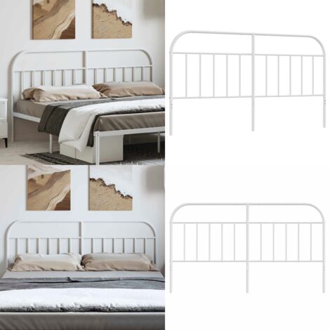 Testiera di Ricambio in Metallo Bianco 180 cm - Testiera letto bianca - Testiera letto acciaio