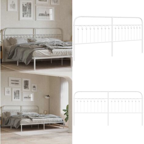 Testiera di Ricambio in Metallo Bianco 200 cm - Testiera letto bianca - Testiera letto 200 cm