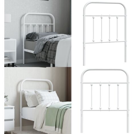 Testiera di Ricambio in Metallo Bianco 75 cm - Testiera letto bianca - Testiera letto acciaio
